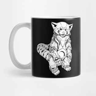 Mech Red Panda (white shape) Mug